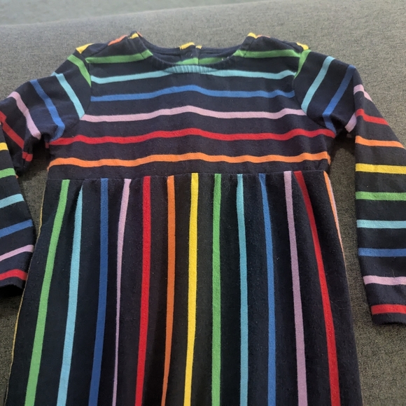 Primary Rainbow Stripe Long Sleeve Romper - Picture 2 of 3